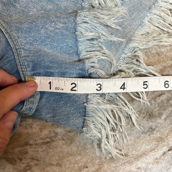 Good American Shorts Womens Size 4/27 NWOT button fly high rise frayed hem jean - Picture 11 of 11